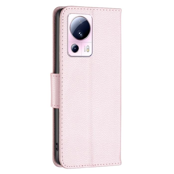 Bild 3,  Xiaomi 13 Lite 5G Fodral Litchi Shark Läder Roséguld