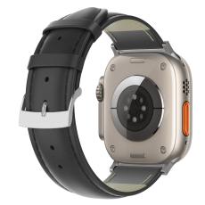 ColorPop &Auml;kta L&auml;der Armband Apple Watch 42/44/45/46/49 mm Svart