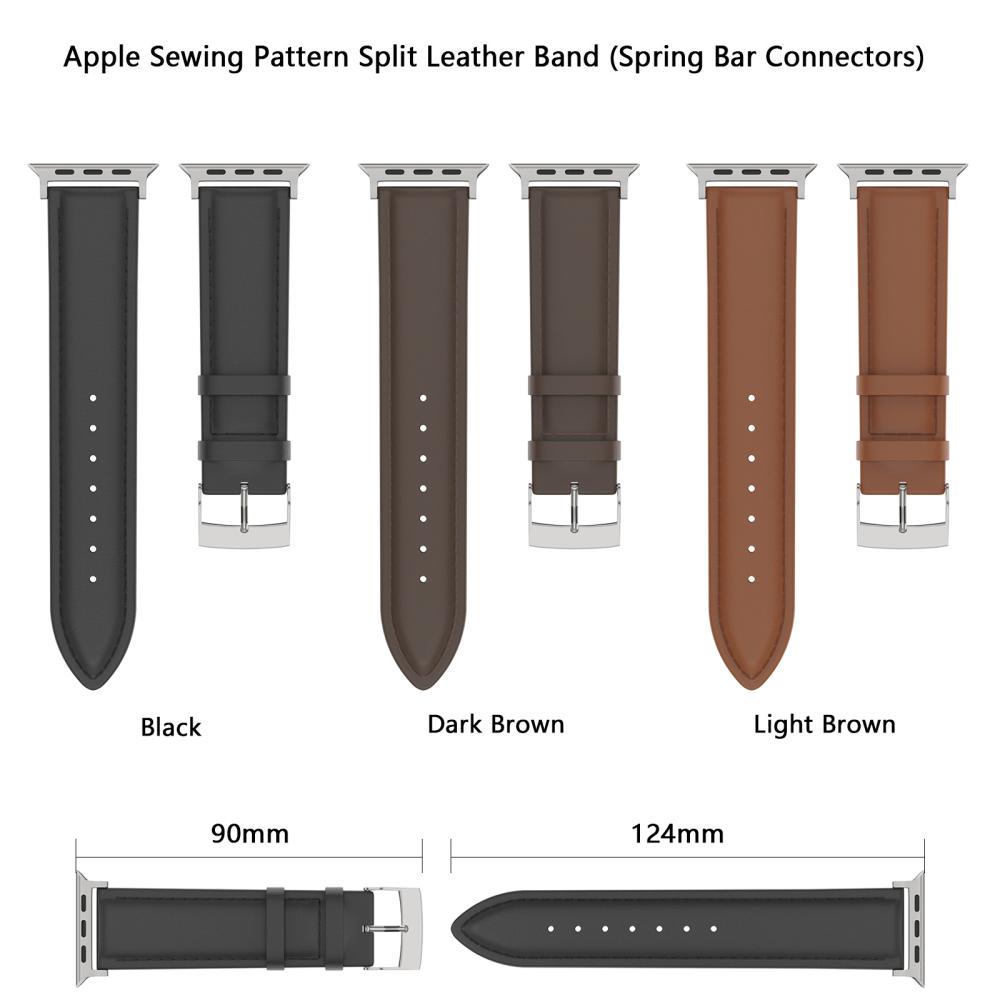 ColorPop Äkta Läder Armband Apple Watch 42/44/45/46/49 mm Svart