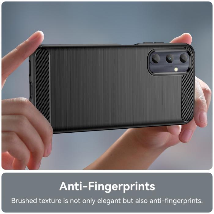 Bild 4,  Samsung Galaxy A05s 4G Skal Borstad Stål Textur Svart