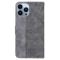  iPhone 14 Pro Max Fodral Geometrisk Läder Grå