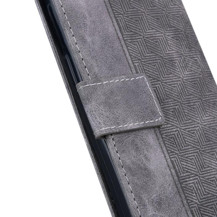 Bild 4,  iPhone 14 Pro Max Fodral Geometrisk Läder Grå