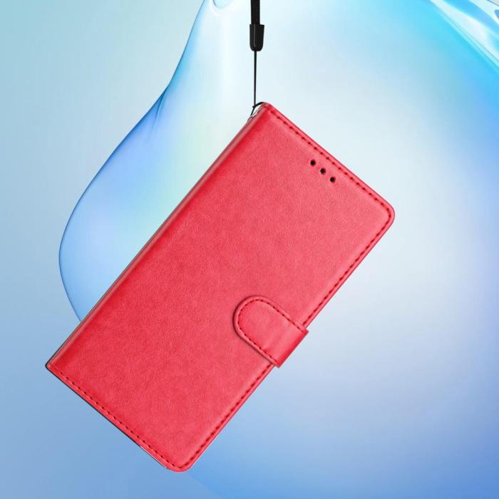 Bild 5,  Xiaomi Redmi Note 14 5G Plånboksfodral Läder Röd/Rosa
