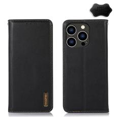 KHAZNEH KHAZNEH iPhone 15 Pro Fodral Flip Nappa Textur Svart