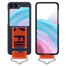  Samsung Galaxy Z Flip 5 Skal B&auml;lte M&ouml;rk Bl&aring;/Orange