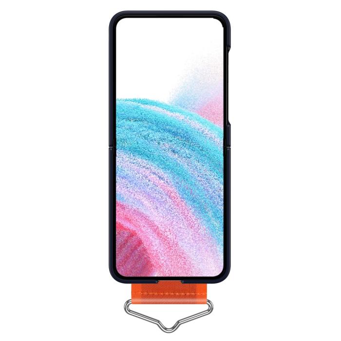Bild 3,  Samsung Galaxy Z Flip 5 Skal Bälte Mörk Blå/Orange