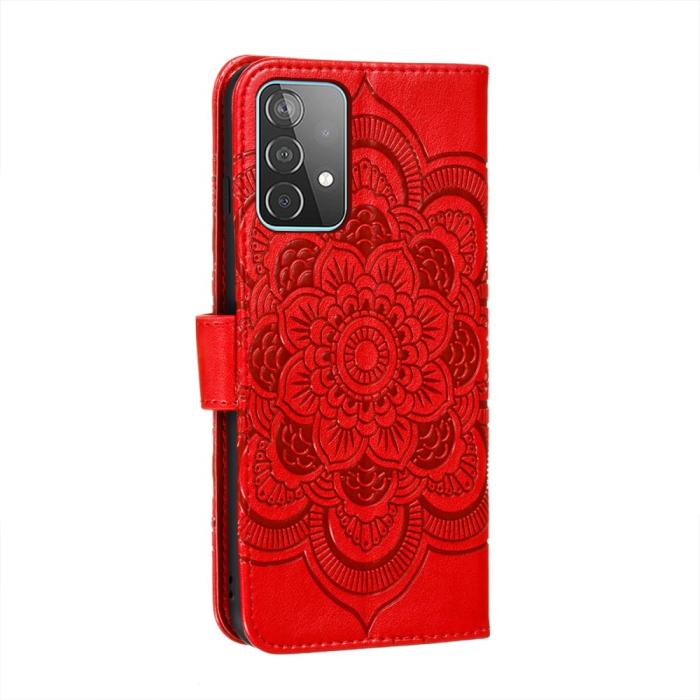 Bild 3,  Samsung Galaxy A52 / A52s - Mandala Läder Fodral - Röd