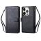  iPhone 13 Pro Max - 9-Korts 2in1 Magnet Fodral / Skal - Svart