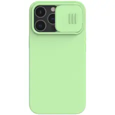NILLKIN iPhone 13 Pro Max - NILLKIN MagSafe CamShield Silky Liquid Skal - Gr&ouml;n