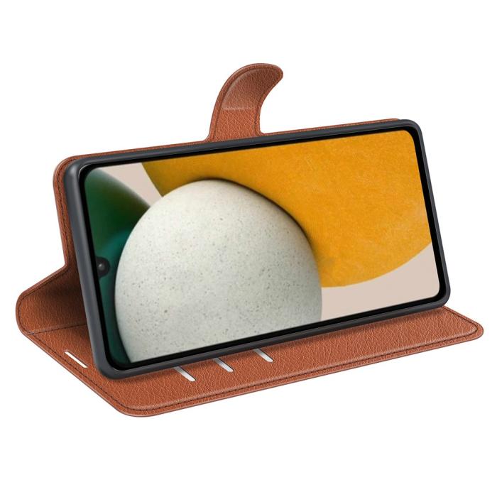 Bild 3,  Samsung Galaxy A15 5G Fodral Litchi Läder Brun