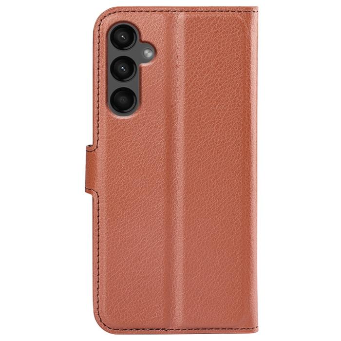 Bild 6,  Samsung Galaxy A15 5G Fodral Litchi Läder Brun