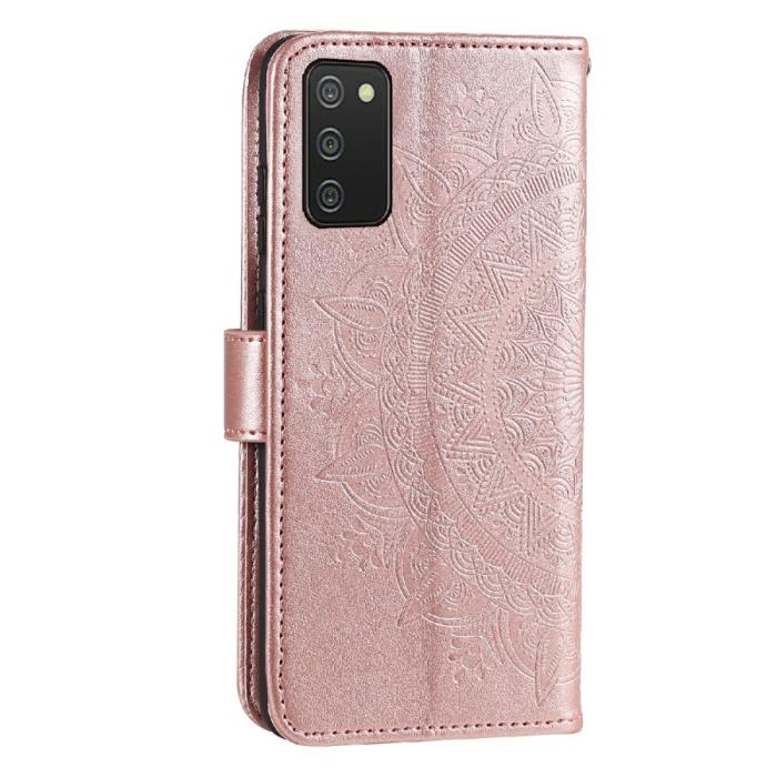 Bild 4,  Samsung Galaxy A03s Fodral Mandala Läder Roséguld