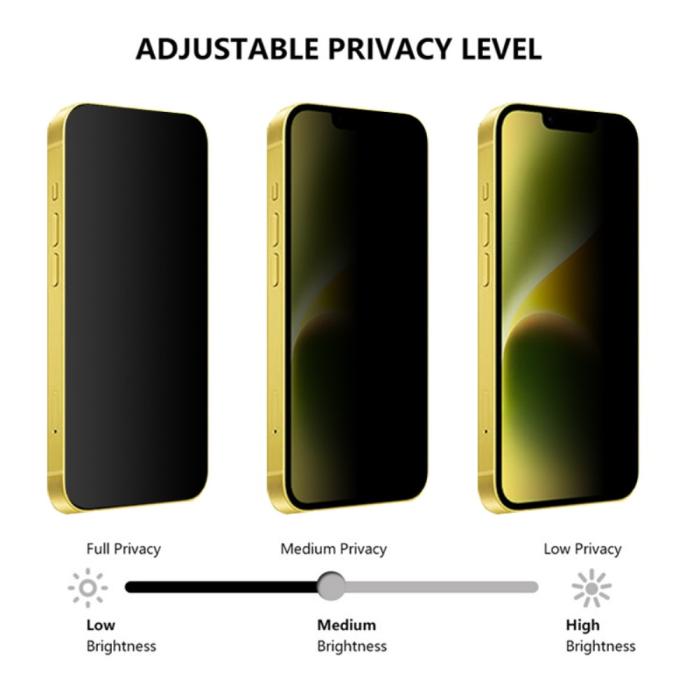 Bild 4, RURIHAI RURIHAI iPhone 15 Skärmskydd Härdat Glas Privacy