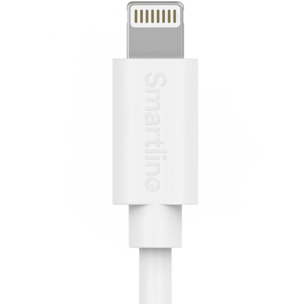 Smartline Smartline 1m Lightning MFi Laddningskabel Vit