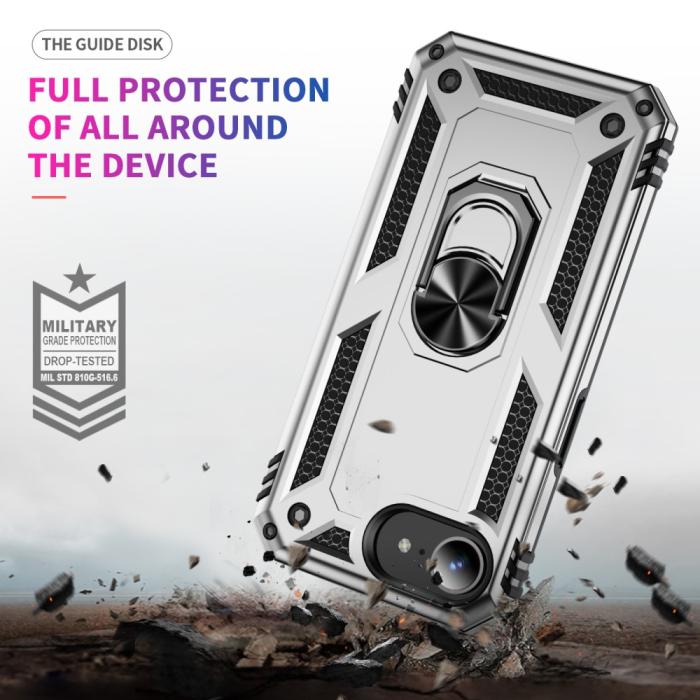 Bild 6,  iPhone 17e / 16e Skal Shockproof Hybrid Ring Silver