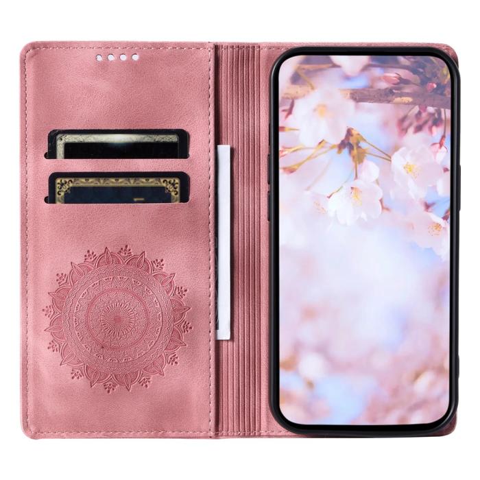 Bild 2,  Honor X5c Plus Fodral Flip Mandala Läder Roséguld