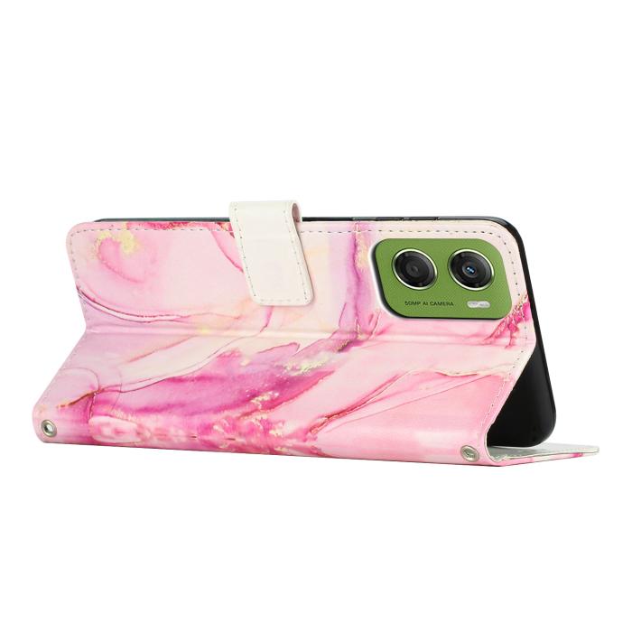 Bild 2,  Motorola Moto G06 / G06 Power Fodral läder Marmor Roséguld