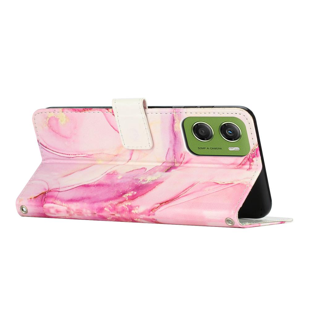  Motorola Moto G06 / G06 Power Fodral läder Marmor Roséguld