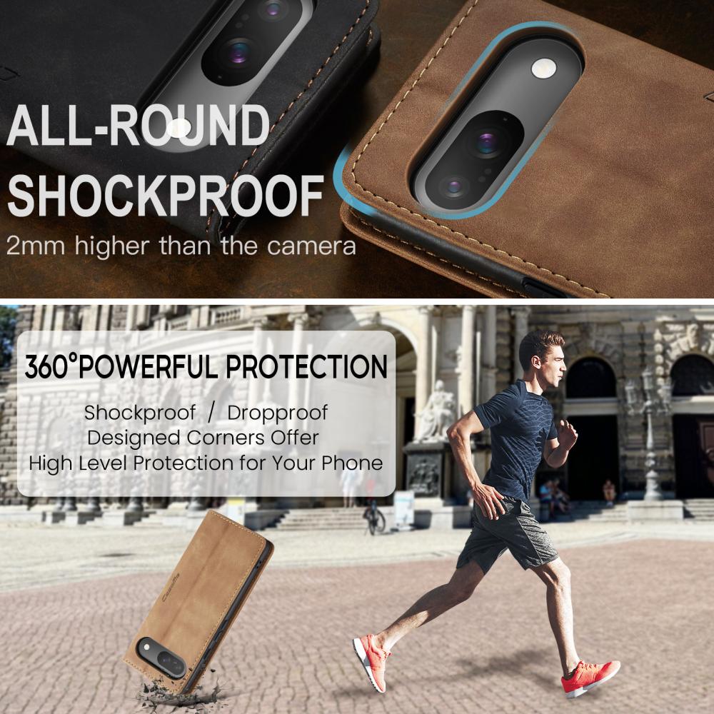 CASEME CASEME Google Pixel 10/10 Pro / 9/9 Pro Fodral Flip Retro Läder