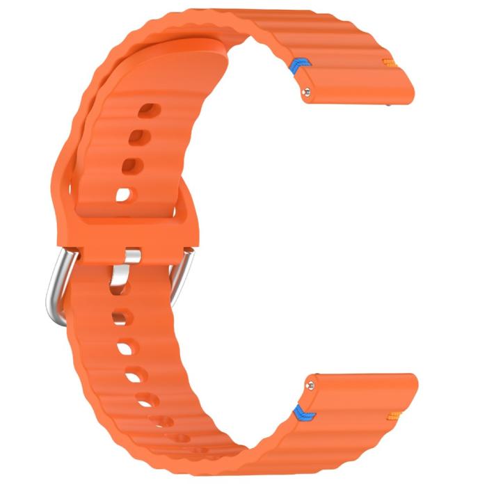 Bild 3,  Klockarmband 20 mm Silikon Wave Design Orange