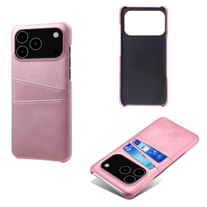 Bild 2,  iPhone 17 Pro Max Skal Med Kortfack Läder Roséguld
