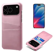  iPhone 17 Pro Max Skal Med Kortfack L&auml;der Ros&eacute;guld