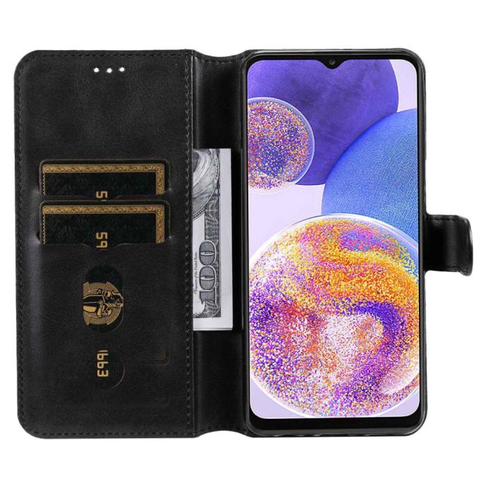 Bild 2,  Samsung Galaxy A23 5G Fodral Klassiskt Läder Svart