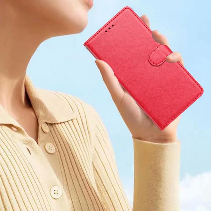 Bild 6,  Xiaomi Redmi Note 14 5G Plånboksfodral Läder Röd/Rosa