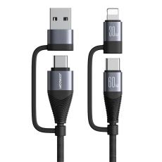 JOYROOM Joyroom 1.2 m 4in1 USB-C/USB-A - USB-C / Lightning Svart