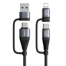 JOYROOM Joyroom 1.2 m 4in1 USB-C/USB-A - USB-C / Lightning Svart