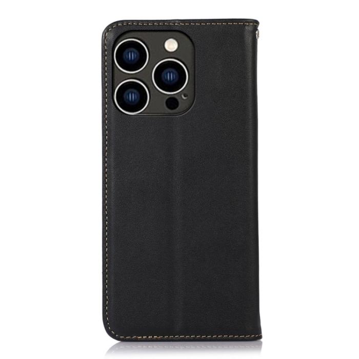 Bild 3, KHAZNEH KHAZNEH iPhone 15 Pro Fodral Flip Nappa Textur Svart