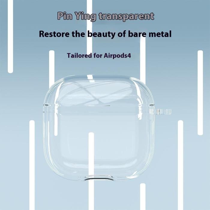 Bild 4,  AirPods 4 Skal TPU Karbinhake Transparent