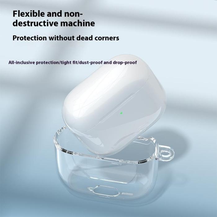 Bild 6,  AirPods 4 Skal TPU Karbinhake Transparent