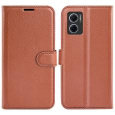  Xiaomi Redmi 10 5G Fodral Litchi L&auml;der Brun