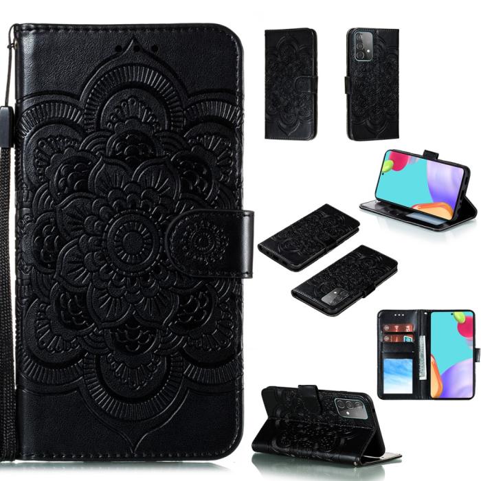 Bild 2,  Samsung Galaxy A52 / A52s - Mandala Läder Fodral - Svart