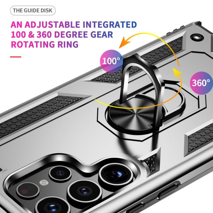 Bild 3,  Samsung Galaxy S24 Ultra Skal Ring Hybrid Armor Silver