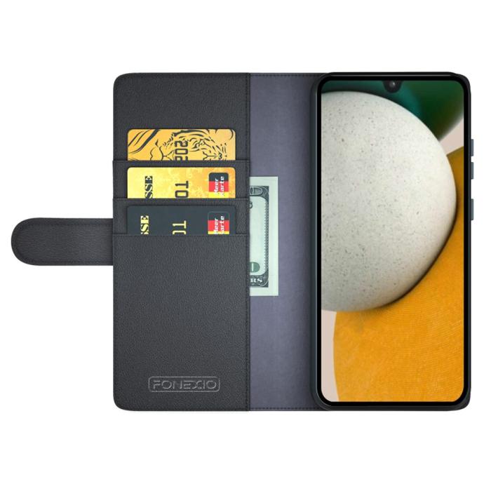 Bild 2,  Samsung Galaxy A15 5G Fodral Premium Äkta Läder Svart