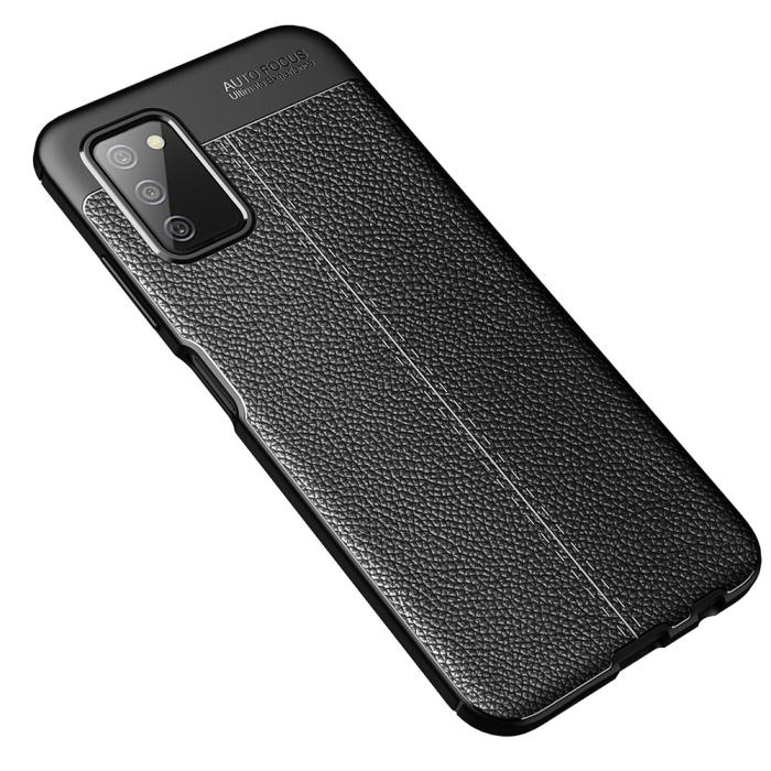 Bild 2,  Samsung Galaxy A03s Skal Litchi Textur TPU Svart