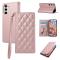  Samsung Galaxy A37 5G Fodral RFID Rhombus Läder Roséguld
