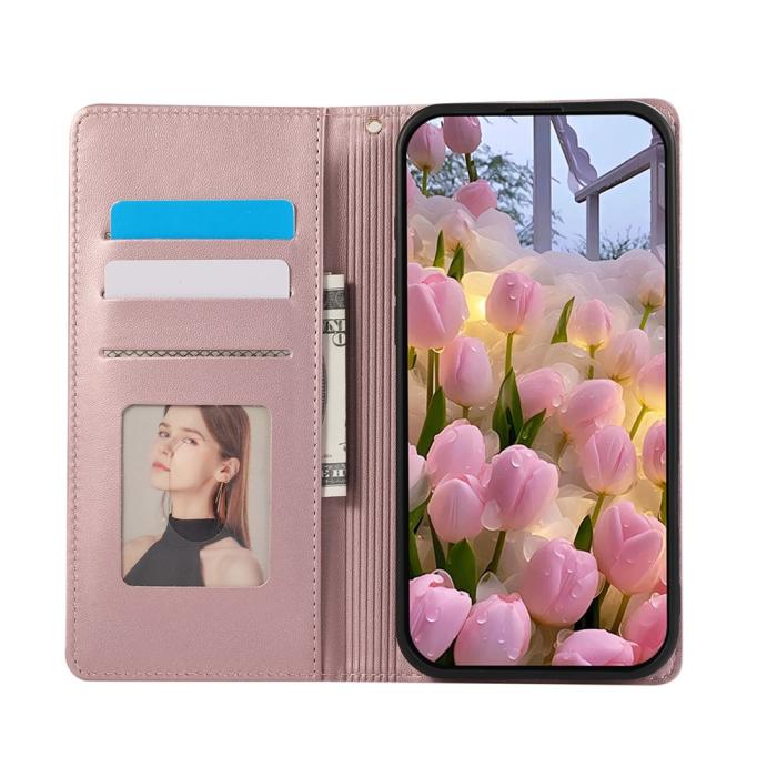 Bild 2,  Samsung Galaxy A37 5G Fodral RFID Rhombus Läder Roséguld