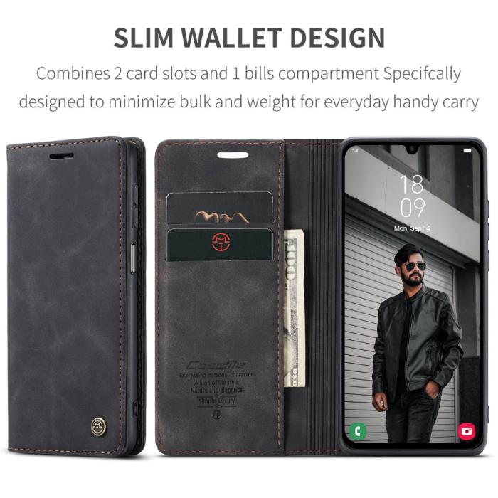 Bild 6, CASEME CASEME Samsung Galaxy A16 Fodral Flip Retro Läder Svart
