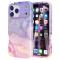  iPhone 17 Pro Max Skal Hybrid Med Marmor Tryck Lila / Rosa
