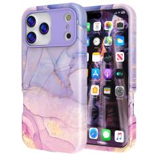  iPhone 17 Pro Max Skal Hybrid Med Marmor Tryck Lila / Rosa