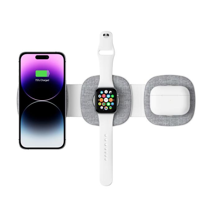 Bild 4, Tech-Protect Tech-Protect 15W 3in1 Magnetisk MagSafe Qi Laddare Grå