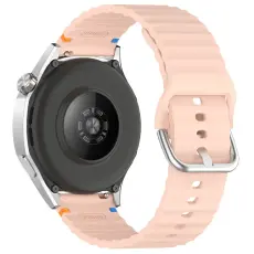  Klockarmband 20 mm Silikon Wave Design Rosa