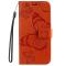  Samsung Galaxy S22 Plus Fodral Fjärilar Tryckt Läder Orange