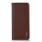 KHAZNEH KHAZNEH iPhone 15 Pro Fodral Flip Nappa Textur Brun