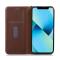 KHAZNEH KHAZNEH iPhone 15 Pro Fodral Flip Nappa Textur Brun