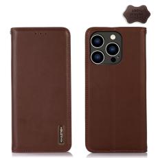 KHAZNEH KHAZNEH iPhone 15 Pro Fodral Flip Nappa Textur Brun