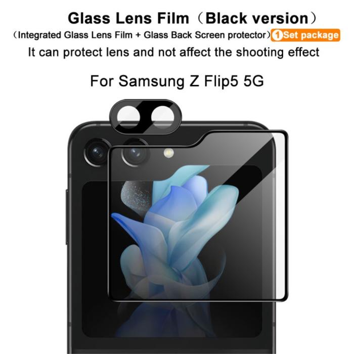 Bild 2, IMAK IMAK Galaxy Z Flip 5 Skärmskydd/Linsskydd Härdat Glas Svart